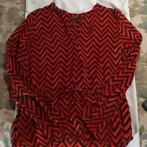 Super fun red and black patterned Lauren shirt